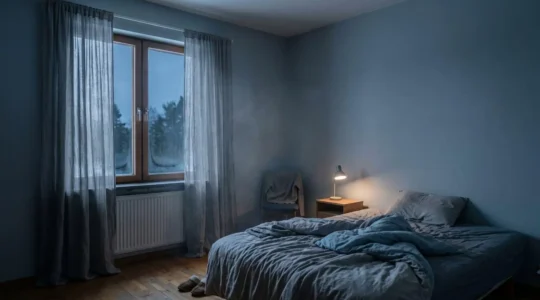 Une fenêtre mal isolée créant des nuisances nocturnes dans une chambre à coucher