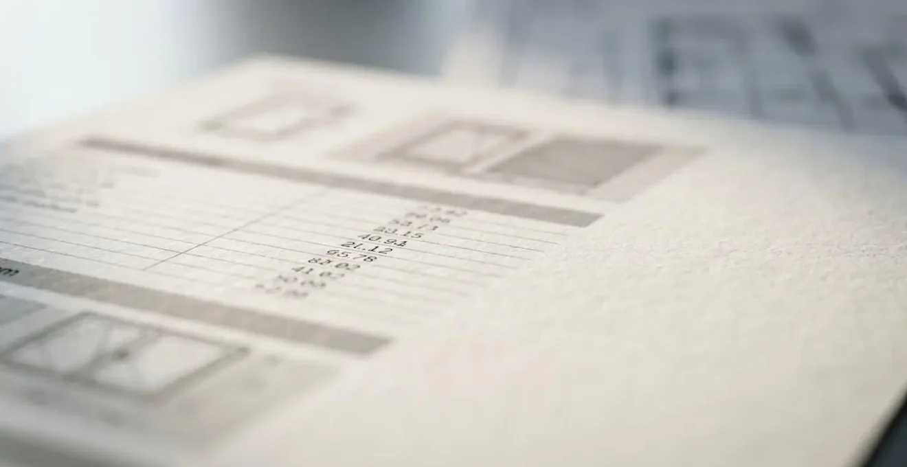 Gros plan réaliste d'une fiche technique de fenêtre montrant les coefficients de performance thermique