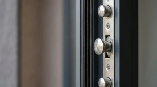 Mécanisme de verrouillage multipoints sur châssis de fenêtre moderne assurant la sécurité anti-effraction