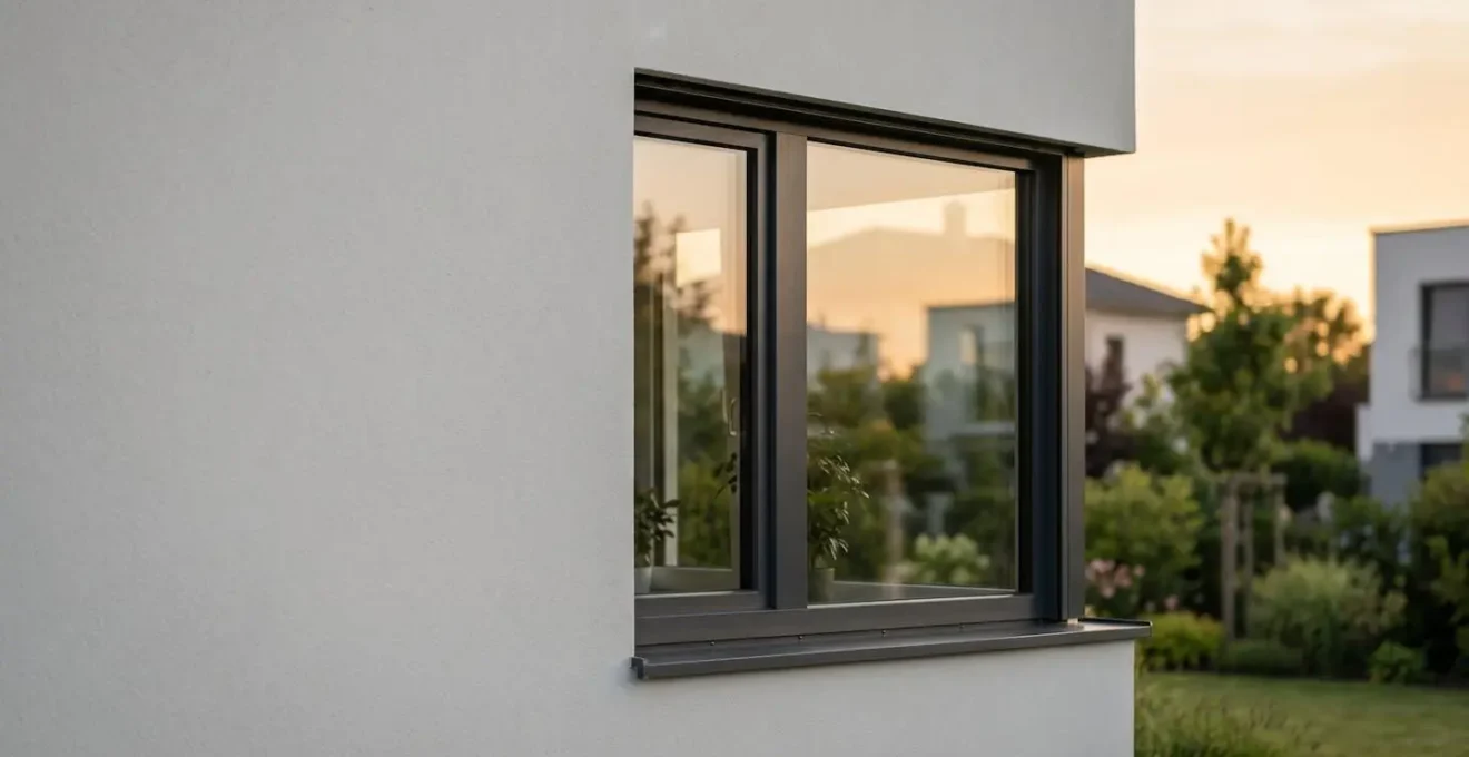 Gros plan d'une fenêtre moderne avec vitrage feuilleté sécurisé pour une protection anti-effraction optimale